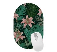 VAPOKF Pink Morning Glory Mouse Pad for Desk - Gaming Mouse Pad with Non-Slip Base Stitched Edges, Oval Desk Mat for Keyboard and Mouse, 28×18 cm