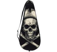 VAPOKF Pirate Skull and Bone Racket Bag for Tennis, Tennis Bat Cover Racket Case Paddle Bag, Holds up to 2 Racquets