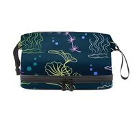 VAPOKF Plants Underworld Cosmetic Bag for Women and Girls, Travel Toiletry Bag Makeup Handy Pouch Organizer Bag with Brush Compartment