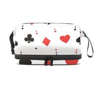 VAPOKF Poker Cards a Cosmetic Bag for Women and Girls, Travel Toiletry Bag Makeup Handy Pouch Organizer Bag with Brush Compartment