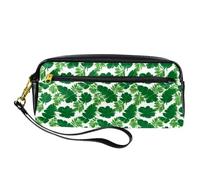 VAPOKF PU Leather Pen Bag Pencil Case, Student Stationery Pouch for Teen Boys Girls, School Office Supplies - Colored Leaves
