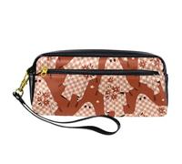 VAPOKF PU Pencil Case Pen Bag Student Stationery Pouch with Zipper for Boys Girls, School & Office Supplies - Floral Ghosts Halloween