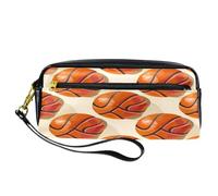 VAPOKF PU Pencil Case Pen Bag Student Stationery Pouch with Zipper for Boys Girls, School & Office Supplies - Basketballs