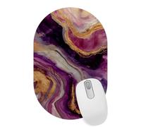 VAPOKF Purple Gold Marble Mouse Pad | Desk Mat/Gaming Oval Mouse Pad | Improved Precision and Speed | Rubber Base for Stable Grip on Smooth Surfaces | 28×18 cm