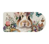 VAPOKF Rabbit Flowers Mouse Pad | Desk Mat/Gaming Mouse Pad | Improved Precision and Speed | Rubber Base for Stable Grip on Smooth Surfaces | 74×35 cm