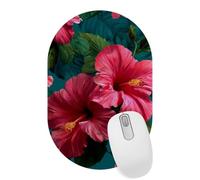 VAPOKF Red Morning Glory Mouse Pad | Desk Mat/Gaming Oval Mouse Pad | Improved Precision and Speed | Rubber Base for Stable Grip on Smooth Surfaces | 28×18 cm