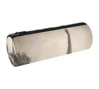 VAPOKF Retro Old Boat on Seine River Pen Pencil Case Coin Purse Cosmetic Makeup Bag for Student Stationery School Office Storage