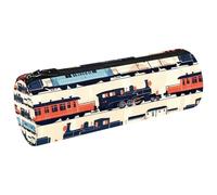 VAPOKF Retro Trains Canvas Pen Pencil Case Coin Purse Cosmetic Makeup Bag for Student Stationery School Office Storage