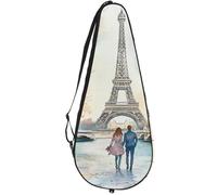VAPOKF Romantic Paris Tower Racket Bag for Tennis, Tennis Bat Cover Racket Case Paddle Bag, Holds up to 2 Racquets