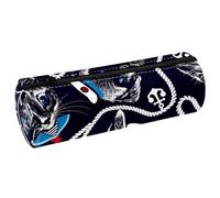 VAPOKF Sailor Hat Cat with Rope Anchor Pencil Cases, PU Leather Pen Bag Student Stationery Organiser Bag Makeup Pouch for Women Girls Boys Kids School Office Supplies
