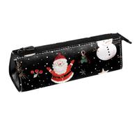 VAPOKF Santa Snowflakes Snowmen Triangle Pen Bag Pencil Case, Student Stationery Pouch for School Office Supplies
