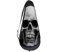 VAPOKF Scary Human Dead Skull Racket Bag for Tennis, Tennis Bat Cover Racket Case Paddle Bag, Holds up to 2 Racquets