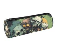 VAPOKF Scary Zombies Skulls Pen Pencil Case Coin Purse Cosmetic Makeup Bag for Student Stationery School Office Storage