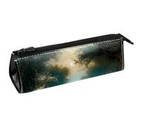VAPOKF Scenery Under the Moon Triangle Pen Bag Pencil Case, Student Stationery Pouch for School Office Supplies
