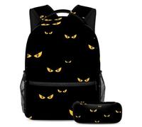 VAPOKF School Bag Set for Teen Girls Boys, Student Bookbag Backpack Rucksack with Pencil Case for School - Strange Scary Eyes Pattern