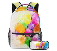 VAPOKF School Bag Set for Teen Girls Boys, Student Bookbag Backpack Rucksack with Pencil Case for School - Fairy Flower Sadness Spring