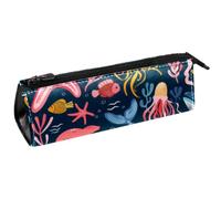 VAPOKF Sea Wahles Fishes Triangle Pen Bag Pencil Case, Student Stationery Pouch for School Office Supplies