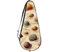 VAPOKF Shells on Wet Beach Sand Racket Bag for Tennis, Tennis Bat Cover Racket Case Paddle Bag, Holds up to 2 Racquets