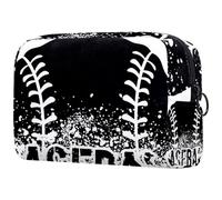 VAPOKF Silhouette of a Baseball with Dirt Splatter Pattern Cosmetic Bag for Women, Travel Toiletries Bags Large Makeup Handy Pouch Organizer Bag with Zipper
