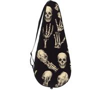 VAPOKF Skull and Rock Skeleton Hand Racket Bag for Tennis, Tennis Bat Cover Racket Case Paddle Bag, Holds up to 2 Racquets
