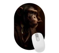 VAPOKF Smoking Chimpanzee Mouse pad, Gaming Mouse mat, Oval Mouse Pads, Mouse Mat Gaming 280×180 mm Mice mat, Non Slip Rubber Base Desk Mat