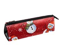 VAPOKF Snowmen Winter Triangle Pen Bag Pencil Case, Student Stationery Pouch for School Office Supplies