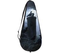 VAPOKF Spooky Halloween Black Crows Racket Bag for Tennis, Tennis Bat Cover Racket Case Paddle Bag, Holds up to 2 Racquets