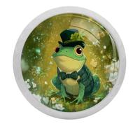 VAPOKF St. Paul's Frog Cabinet Knobs White Fluorescence Drawer Door Knob 35mm for Cupboard Wardrobe Dresser Bedroom Bathroom Racks Furniture ect - Pack of 4