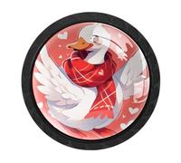 VAPOKF Swan Cabinet Knobs, Premium Door Drawer Knobs, Round Cupboard Handles with Screws, for Kitchen Bedroom Furniture - Pack of 4