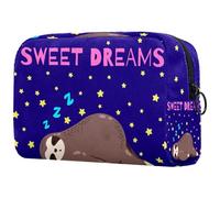 VAPOKF Sweet Dream Sloth Cosmetic Bag for Women, Travel Toiletries Bags Large Makeup Handy Pouch Organizer Bag with Zipper