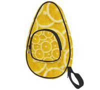 VAPOKF Table Tennis Bat Cover, Fruit Lemon Pattern Citrus Ping Pong Paddle Bat Bag, Table Tennis Racket Case Paddle Bag with Pouch for 4-5 Balls