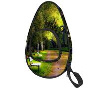 VAPOKF Table Tennis Bat Cover, Green Wonderland Garden Nature Ping Pong Paddle Bat Bag, Table Tennis Racket Case Paddle Bag with Pouch for 4-5 Balls