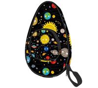 VAPOKF Table Tennis Bat Cover, Space Stars Planets Galaxy Rockets Sun Ping Pong Paddle Bat Bag, Table Tennis Racket Case Paddle Bag with Pouch for 4-5 Balls