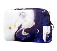 VAPOKF Tai Chi Fish Cosmetic Bag for Women, Travel Toiletries Bags Large Makeup Handy Pouch Organizer Bag with Zipper
