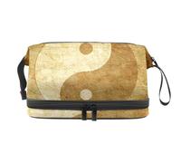 VAPOKF Tai Ji Tai Chi Symbol Cosmetic Bag for Women and Girls, Travel Toiletry Bag Makeup Handy Pouch Organizer Bag with Brush Compartment