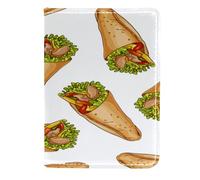 VAPOKF Tasty Mexican Burrito Passport Holder Travel Wallet Leather Card Case Cover, 11.5x16.5cm