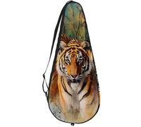 VAPOKF Three Tigers on Forest Racket Bag for Tennis, Tennis Bat Cover Racket Case Paddle Bag, Holds up to 2 Racquets