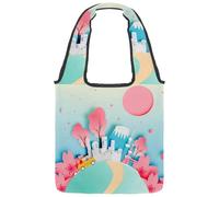 VAPOKF Tokyo City in Spring Canvas Tote Bags, Women's Shoulder Handbags, Large Reusable Carry Bag Shoulder Bag for School Work Office Travel Shopping Casual