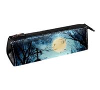 VAPOKF Tomb Pumpkin Moon Pen Bag Stationery Pouch Pencil Bag Cosmetic Pouch Bag Compact Zipper Bag