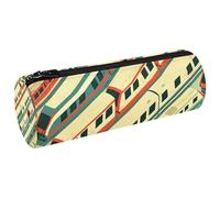 VAPOKF Trains in The Station Canvas Pen Pencil Case Coin Purse Cosmetic Makeup Bag for Student Stationery School Office Storage