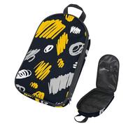 VAPOKF Travel Camping Utensils Organizer Bag, Abstract Scrawl Doodles Storage Bag for Cooking Utensil Set, Kitchen Accessories Storage Pouch for Outdoor BBQ, Bag Only