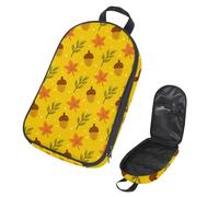 VAPOKF Travel Camping Utensils Organizer Bag, Autumn Acorn & Leaf Pattern Storage Bag for Cooking Utensil Set, Kitchen Accessories Storage Pouch for Outdoor BBQ, Bag Only