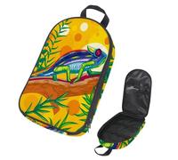 VAPOKF Travel Camping Utensils Organizer Bag, Beautiful Chameleon Green Forest Storage Bag for Cooking Utensil Set, Kitchen Accessories Storage Pouch for Outdoor BBQ, Bag Only