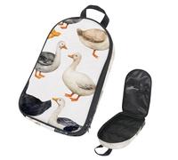 VAPOKF Travel Camping Utensils Organizer Bag, Black White Indian Runner Ducks Storage Bag for Cooking Utensil Set, Kitchen Accessories Storage Pouch for Outdoor BBQ, Bag Only