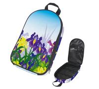 VAPOKF Travel Camping Utensils Organizer Bag, Blue Purple Iris Flower Storage Bag for Cooking Utensil Set, Kitchen Accessories Storage Pouch for Outdoor BBQ, Bag Only