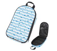 VAPOKF Travel Camping Utensils Organizer Bag, Blue Wave Tiddler Storage Bag for Cooking Utensil Set, Kitchen Accessories Storage Pouch for Outdoor BBQ, Bag Only