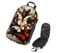 VAPOKF Travel Camping Utensils Organizer Bag, Butterfly on Flower Leave Storage Bag for Cooking Utensil Set, Kitchen Accessories Storage Pouch for Outdoor BBQ, Bag Only
