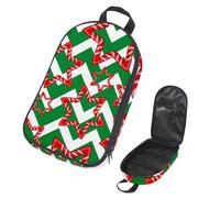 VAPOKF Travel Camping Utensils Organizer Bag, Candy Christmas Star Green Whute Zigzag Storage Bag for Cooking Utensil Set, Kitchen Accessories Storage Pouch for Outdoor BBQ, Bag Only