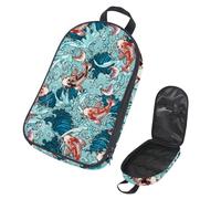 VAPOKF Travel Camping Utensils Organizer Bag, Carp Fishes Blue Wave Storage Bag for Cooking Utensil Set, Kitchen Accessories Storage Pouch for Outdoor BBQ, Bag Only