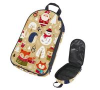 VAPOKF Travel Camping Utensils Organizer Bag, Christmas Santa Snowman Fox Hedgehog Bear Rabbit Storage Bag for Cooking Utensil Set, Kitchen Accessories Storage Pouch for Outdoor BBQ, Bag Only